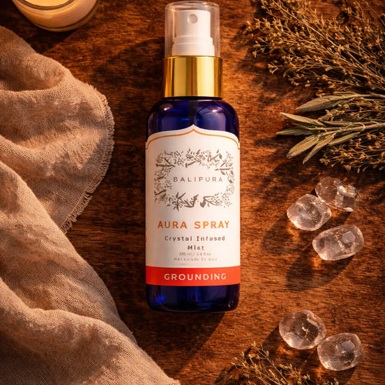 Grounding aura spray with vanilla and clove for stress relief and emotional balance
