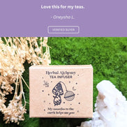 Positive review highlighting the sturdy quality and charming mystical details of the tea infuser.
