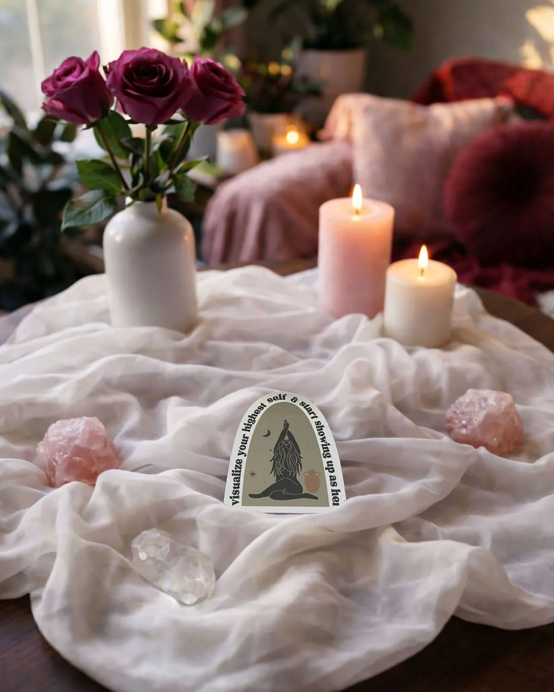 Highest Self Goddess affirmation sticker for journals, laptops, or altar decor.
