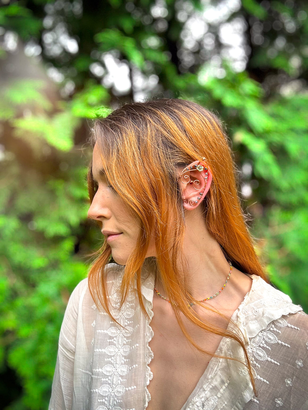 ✨ Enchant Your Look with Handmade Fairy Ear Cuffs – Rose Gold Crystal Fantasy Jewelry