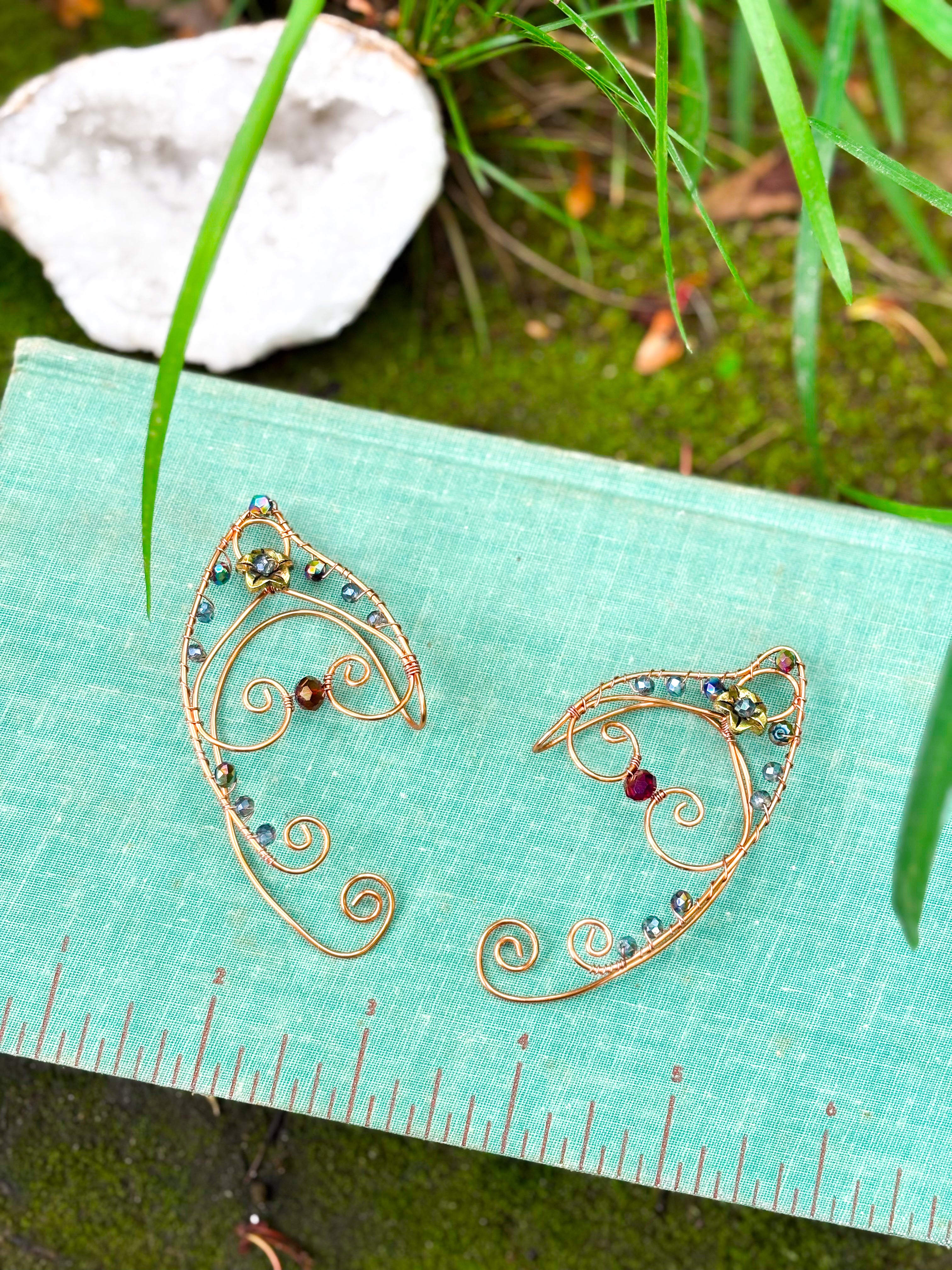 ✨ Enchant Your Look with Handmade Fairy Ear Cuffs – Rose Gold Crystal Fantasy Jewelry
