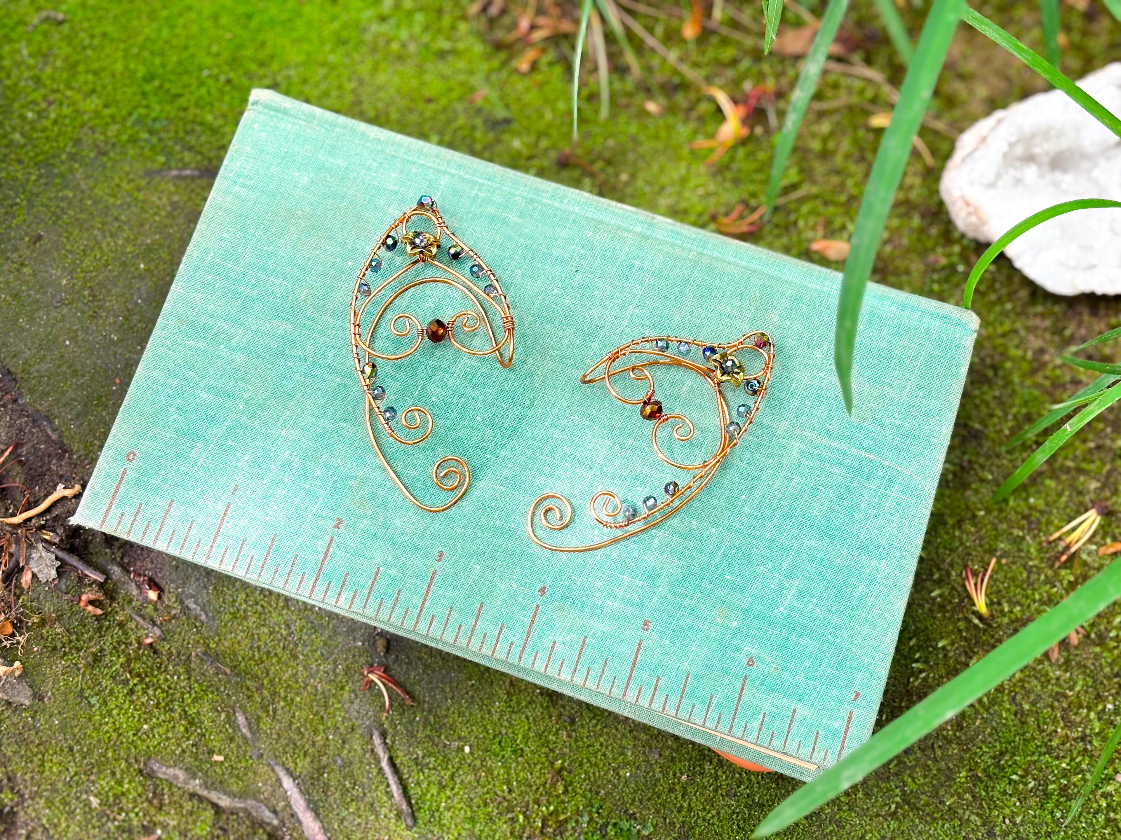 ✨ Enchant Your Look with Handmade Fairy Ear Cuffs – Rose Gold Crystal Fantasy Jewelry