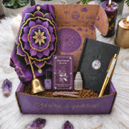 Goddess Provisions July Crown of Light spiritual subscription box with crown chakra ritual tools and crystals