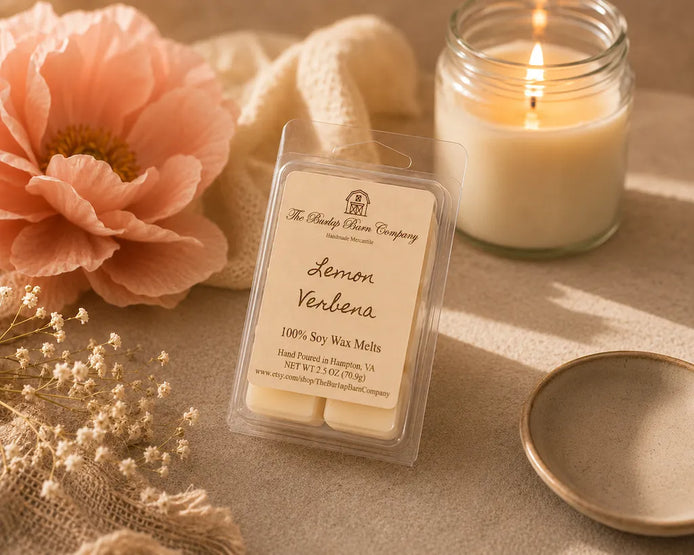 lemon verbena wax melt with fresh citrus and herbal fragrance for home aromatherapy
