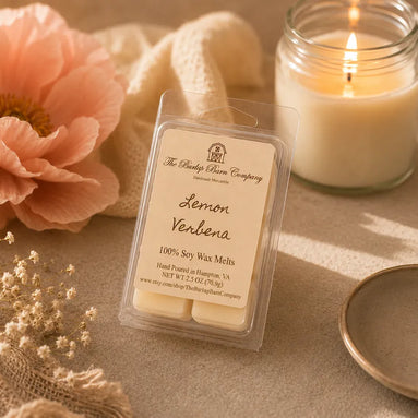 lemon verbena wax melt with fresh citrus and herbal fragrance for home aromatherapy