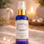 Crystal infused aura spray for emotional release, energy clearing, and daily spiritual rituals