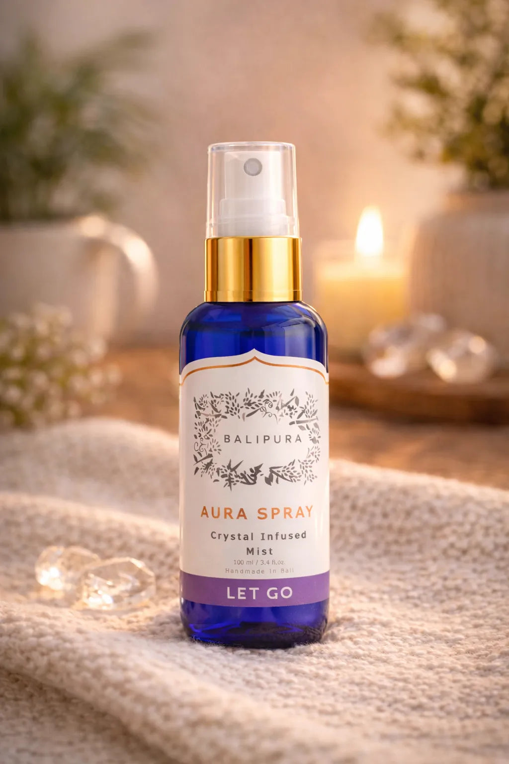 Crystal infused aura spray for emotional release, energy clearing, and daily spiritual rituals