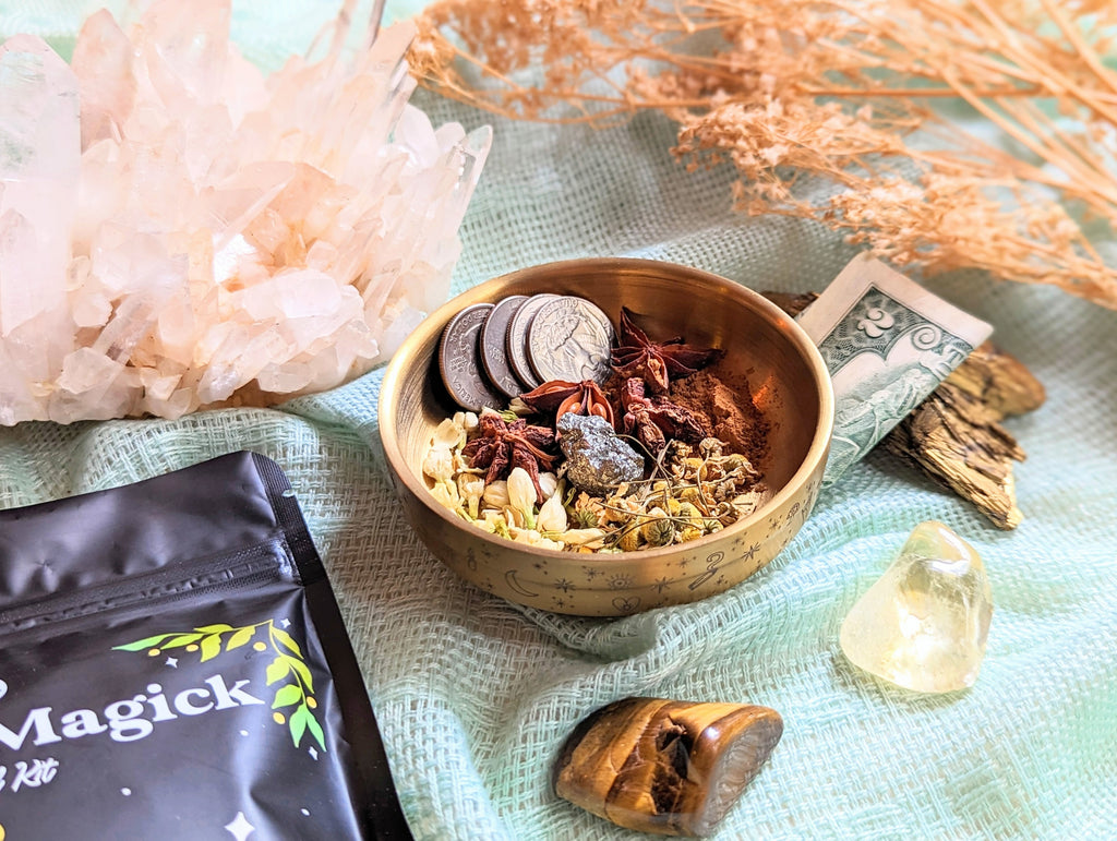 Attract Abundance Ritual Bundle includes Money Magic, Mystic Cauldron sets - Goddess Provisions