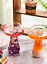 Mushroom Martini Cocktail Glass Set - Purple and Orange