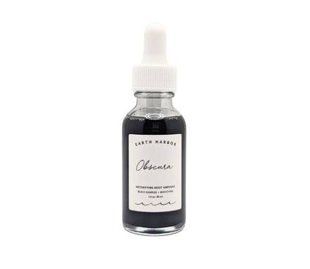 Detoxify and rejuvenate your skin with Obscura Ampoule Serum. Infused with Black Seaweed and Bamboo Charcoal, this vegan elixir refreshes all skin types. Available at Goddess Provisions.