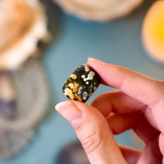 ocean jasper healing stone for relaxation, meditation, and connecting with water energy