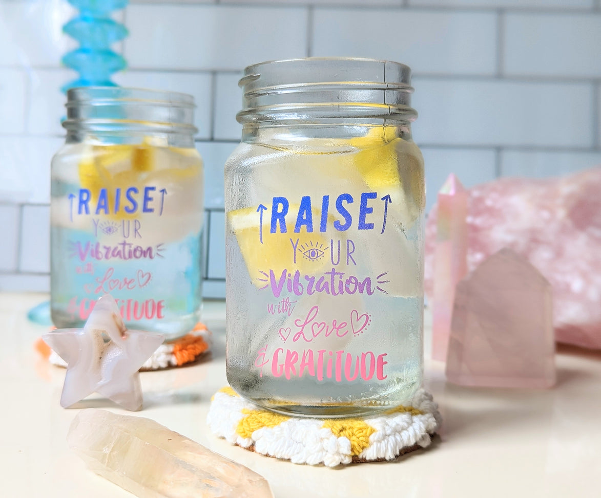 Raise Your Vibration Mason Jars (Set of 2)