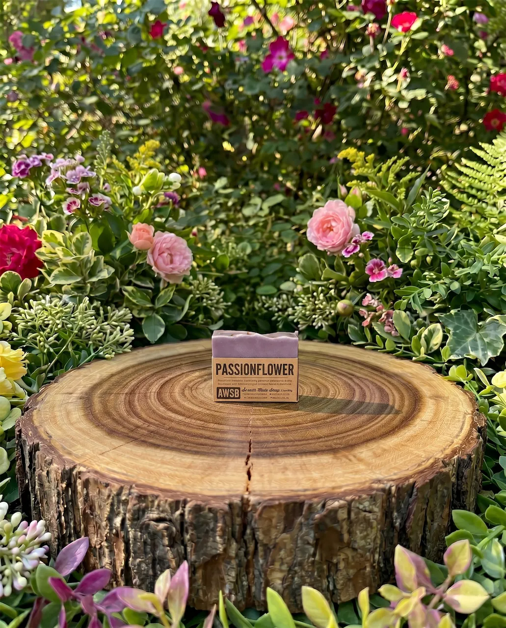 passionflower herbal soap with essential oils for calming self care and soft skin