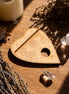 planchette oracle card holder with crystal sphere stand for altar, divination, and spiritual rituals