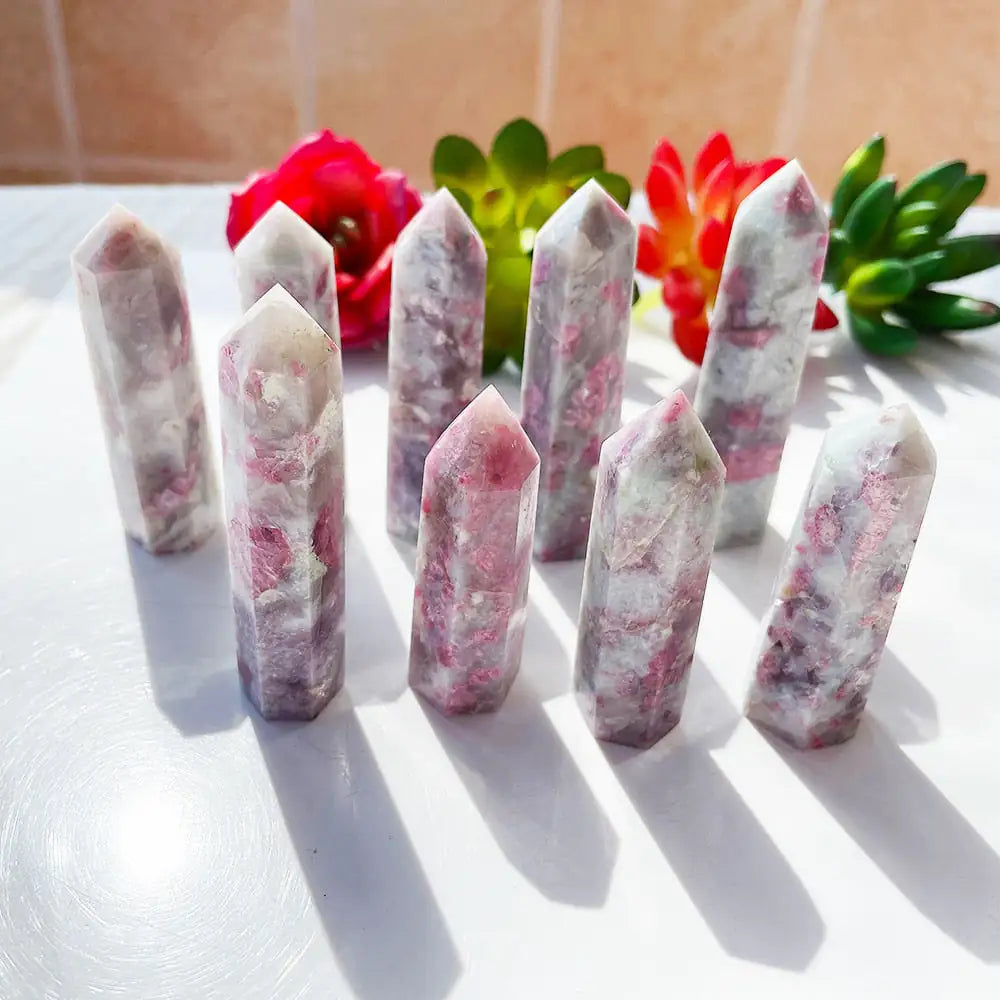 Plum Blossom Tourmaline Crystal - Healing crystals and stones - Pink crystals