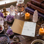 crystal reference notebook for documenting crystal meanings, chakra associations, and personal insights