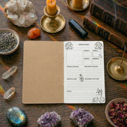 portable crystal journal for recording gemstone properties, spiritual practices, and meditation notes