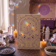 pocket crystal notebook for crystal collectors to track healing stones, intentions, and spiritual discoveries