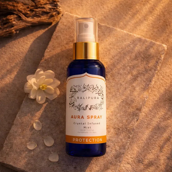 Crystal infused aura mist for protection, energy balance, and daily cleansing rituals
