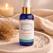 Crystal infused love spray with rose quartz and jasmine for emotional healing and connection