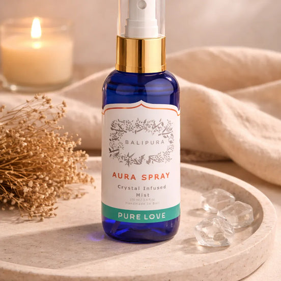 Crystal infused love spray with rose quartz and jasmine for emotional healing and connection