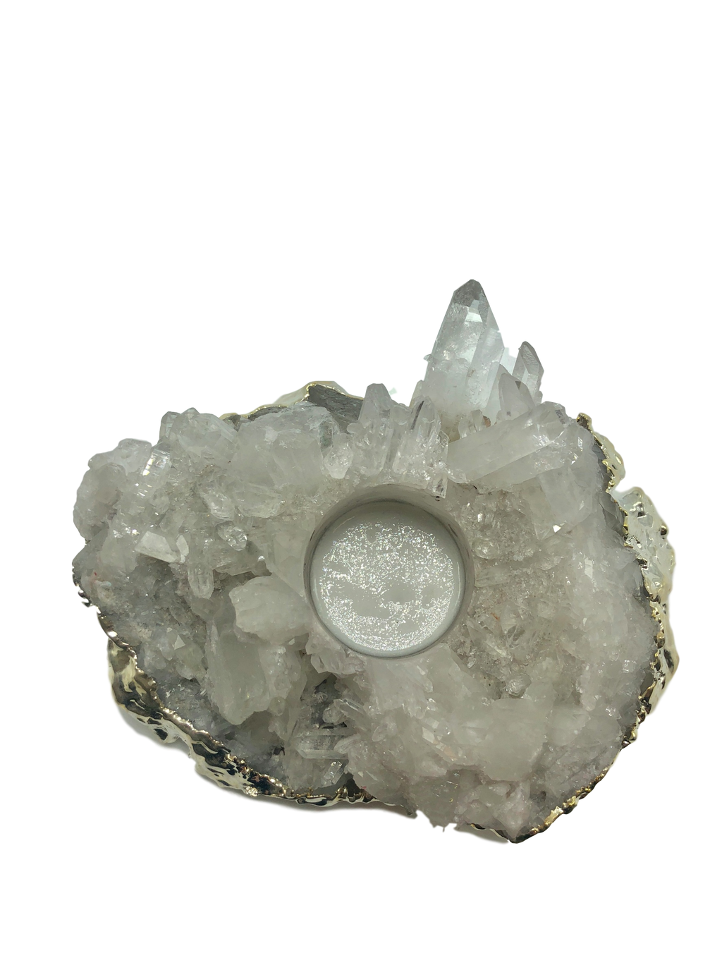 Quartz Cluster Tea Light Holder