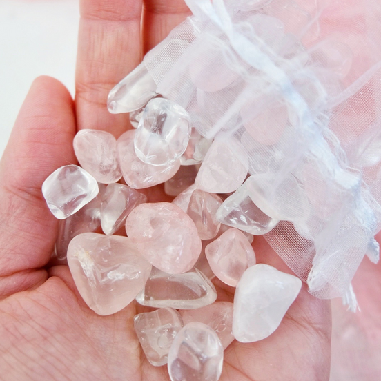 Rose Quartz & Clear Quartz Crystal Set