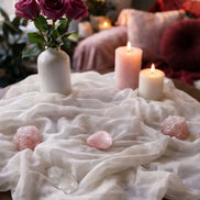 Tumbled rose quartz crystal known for love, compassion, and heart chakra support.