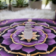 selenite crystal tower for energy cleansing, charging, and crown chakra meditation