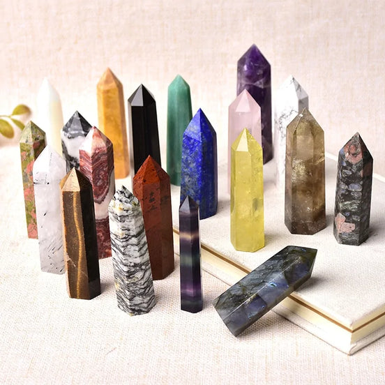 Spiritual Crystals - Naturals Stones on beige background