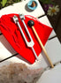 Stainless steel root chakra tuning fork engraved with I AM, designed for grounding and sound healing.