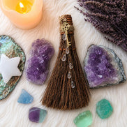 handcrafted witches broom altar tool for cleansing, protection, and spiritual rituals