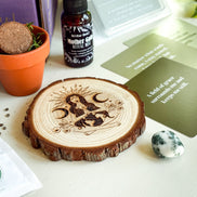 Mother Gaia Wooden Altar Tile – Earth Goddess Altar Decor | Exclusive Witch Ritual Tool for Spiritual Renewal | Goddess Provisions Design
