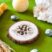 Mother Gaia Wooden Altar Tile – Earth Goddess Altar Decor | Exclusive Witch Ritual Tool for Spiritual Renewal | Goddess Provisions Design
