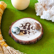 Mother Gaia Wooden Altar Tile – Earth Goddess Altar Decor | Exclusive Witch Ritual Tool for Spiritual Renewal | Goddess Provisions Design
