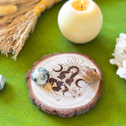 Mother Gaia Wooden Altar Tile – Earth Goddess Altar Decor | Exclusive Witch Ritual Tool for Spiritual Renewal | Goddess Provisions Design