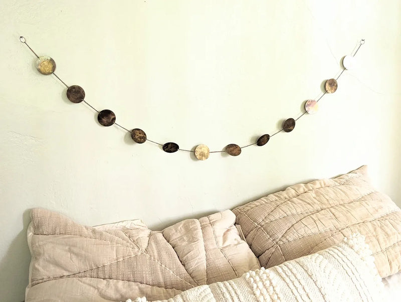 Zodiac Archetypes wall hanging featuring all 12 zodiac signs in an antiqued brass celestial design.