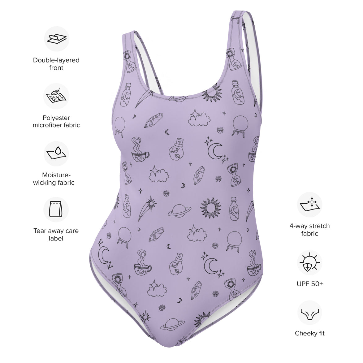 Woman's Swimsuit 1-Piece Low Back Celestial Magick