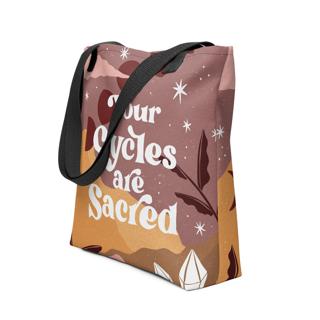 Your Cycles are Sacred Tote Bag, canvas tote bag, photo 2