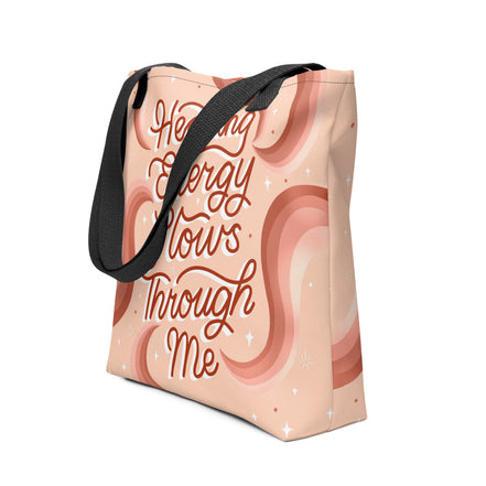 Healing Energy Flows Through Me Tote Bag, canvas tote bag, photo 3