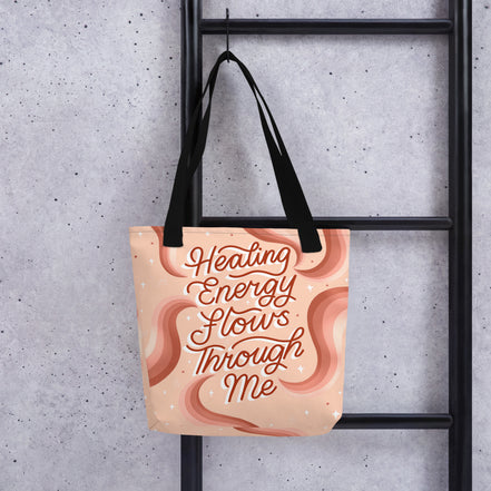 Healing Energy Flows Through Me Tote Bag, canvas tote bag, photo 5