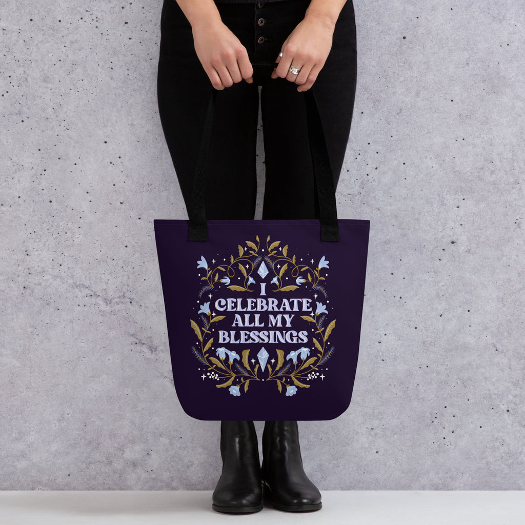 Woman's Tote bag - Eco-friendly - For the Witchy Woman - I Celebrate My Blessings Tote Bag