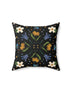 Blue Floral Vegan Suede Pillow