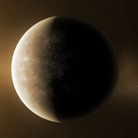 Illuminated crescent of Mercury Retrograde highlighting inner goddess connection
