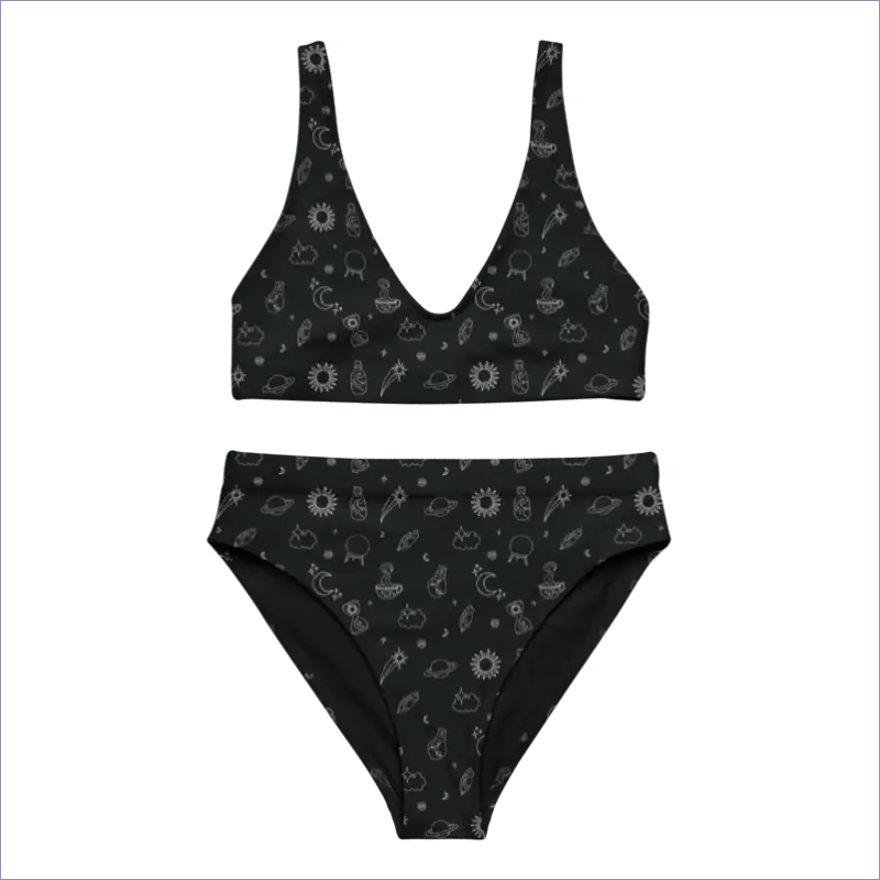 Celestial Magick 2 Piece Swimsuit XS / Black Print on Demand Clothing