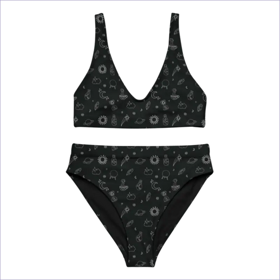 Celestial Magick 2 Piece Swimsuit XS / Black Print on Demand Clothing