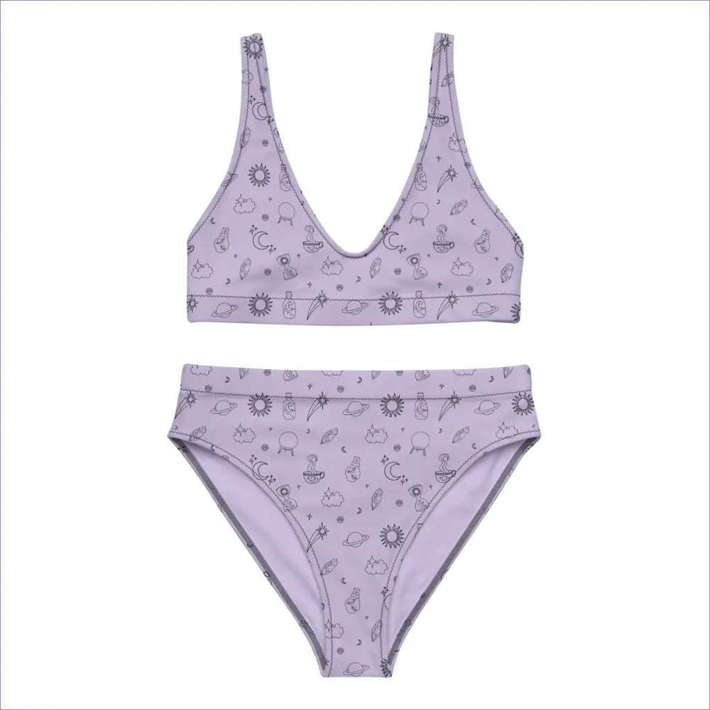 Celestial Magick 2 Piece Swimsuit XS / Lavender Print on Demand Clothing