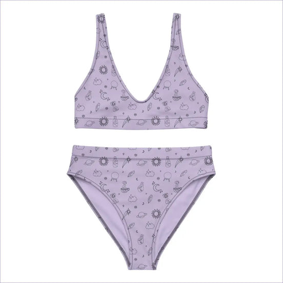 Celestial Magick 2 Piece Swimsuit XS / Lavender Print on Demand Clothing