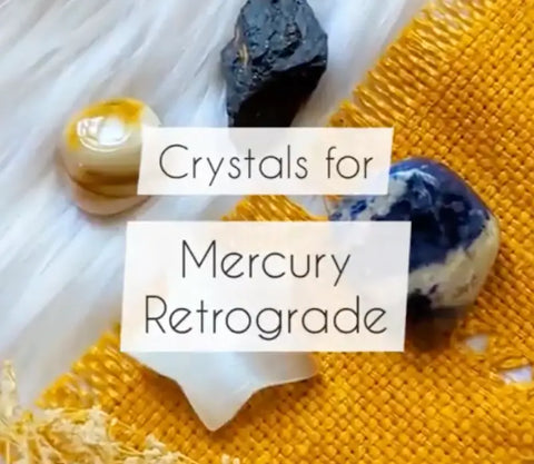 Polished and raw crystals for Mercury in Retrograde healing and energy balancing