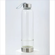 Crystal Infuser Water Bottle – Glass Elixir Bottle - Silver Basic Bottle